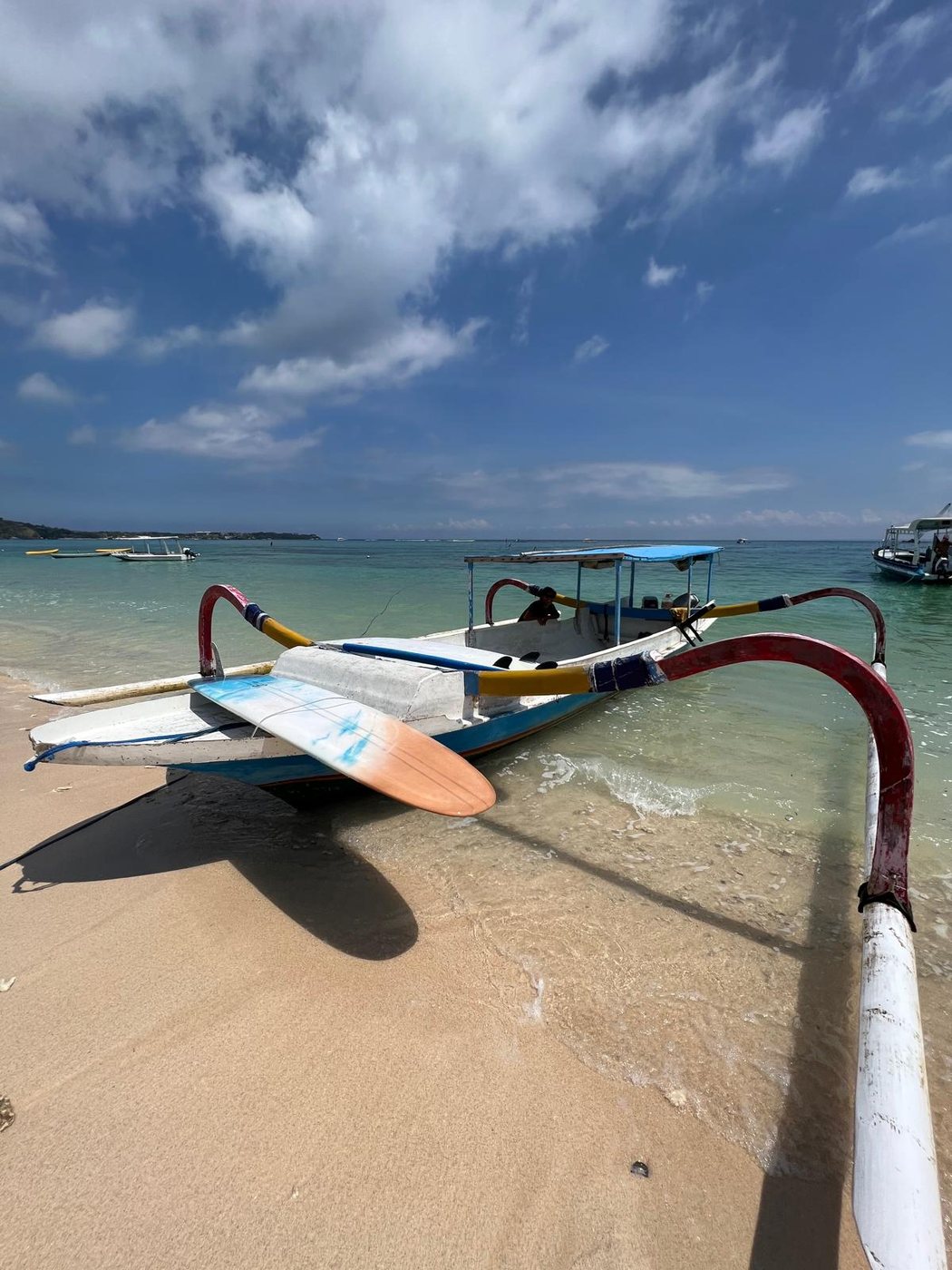 A Bali Boards surfboard out in Bali
