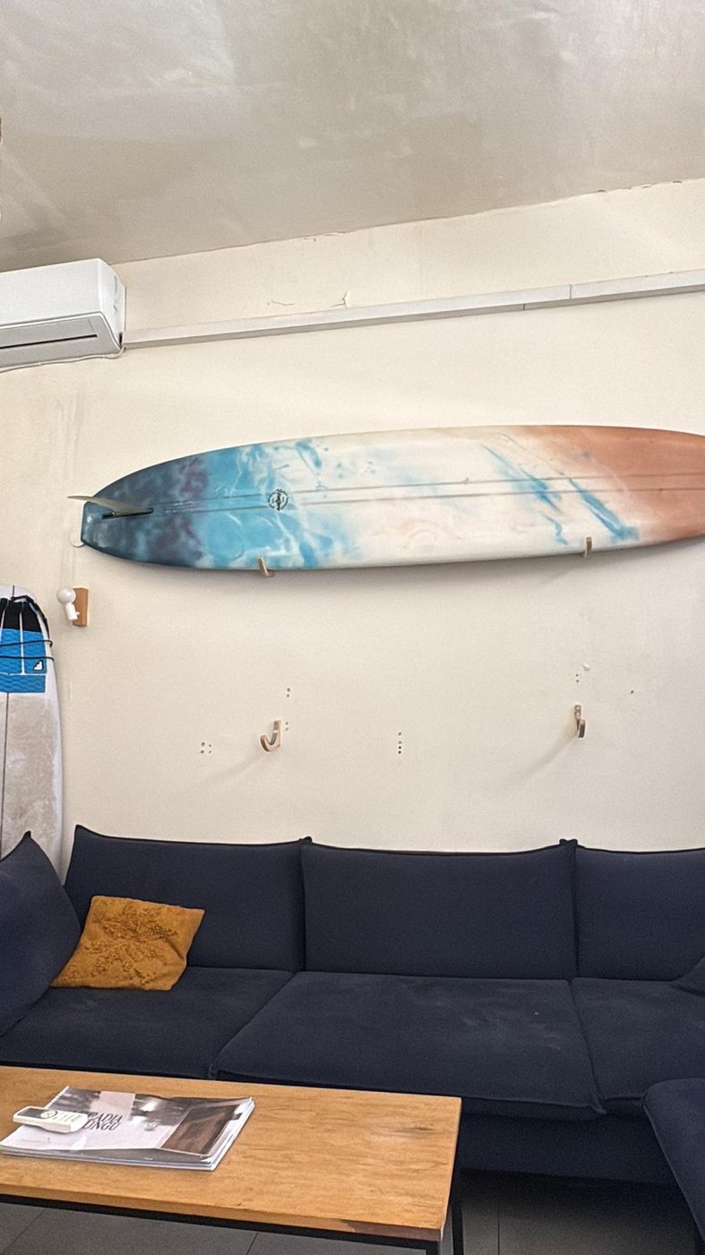 A Bali Boards surfboard out in Bali